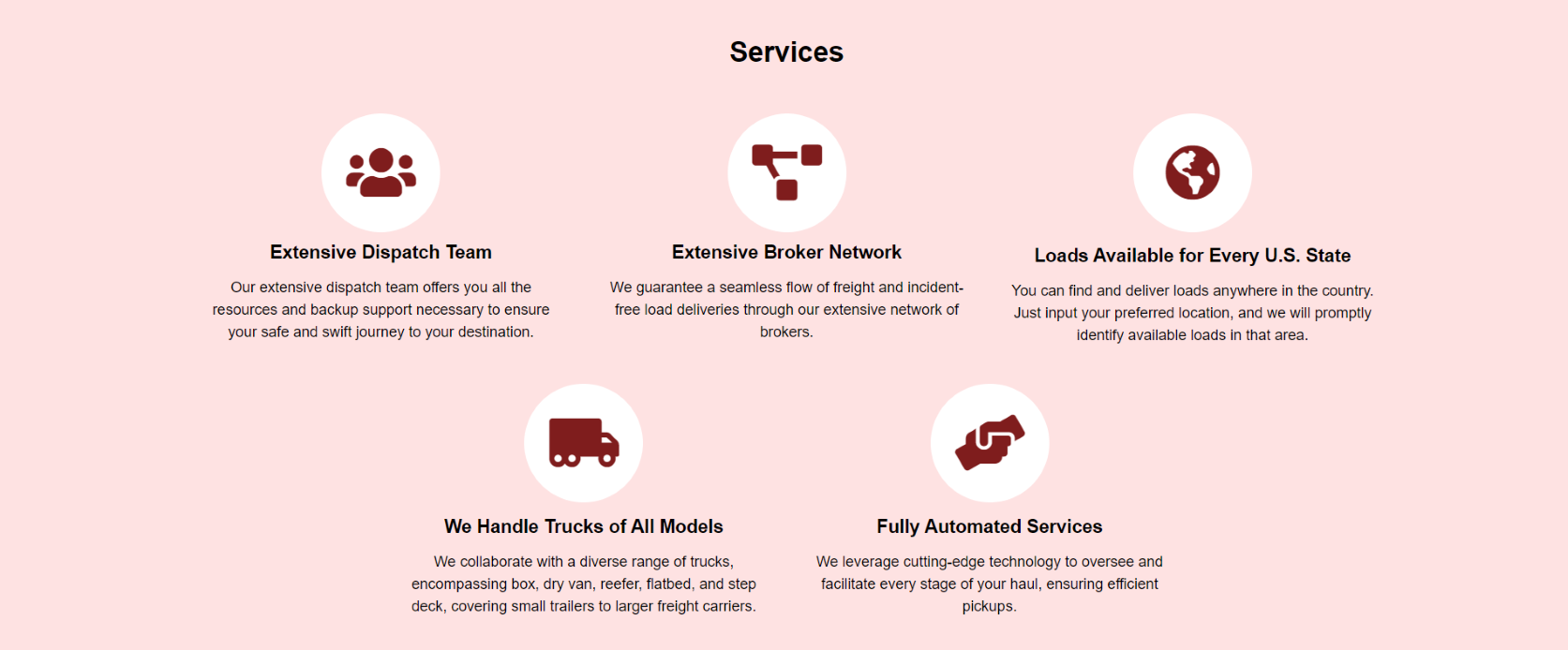 Winning Dispatch Services website screenshot